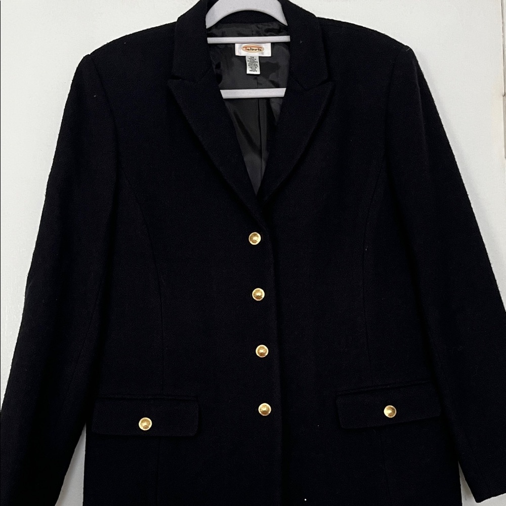 Talbots Midnight Blazer with Gold Accents